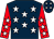 Dark blue, white stars, red sleeves, white stars, dark blue cap, white stars (Paul J Newman)