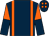 Dark blue, orange braces, halved sleeves, orange spots on cap (Keep The Faith Syndicate)