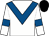 White, royal blue chevron, royal blue armlet, black cap (City Equine Syndicate & McGettigans Management Services JLT)