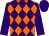 Purple & orange diamonds, purple sleeves & cap (Knockainey Stud)