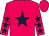 Cerise, dark blue star, cerise sleeves, dark blue stars (What The Elle)