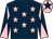 Dark blue, pink stars, diabolo on sleeves, pink cap, dark blue star (Julian Howl & Ian Tyrrell)