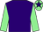 PURPLE, LIGHT GREEN sleeves, LIGHT GREEN cap, PURPLE star (M I Pattinson Racing)
