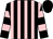 Black and pink stripes, hooped sleeves, black cap (B Jones & Son)