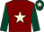 Maroon, beige star, dark green sleeves, dark green cap, beige star (Mr & Mrs G Calder)