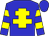 blue, yellow cross of lorraine, blue sleeves, yellow hoops (Ecurie De Blary)