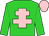 Lime green, Pink cross of Lorraine and cap (A H Viel)
