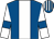 Royal blue, white stripe, white sleeves, royal blue armlets, royal blue and white striped cap (S W Racing)