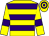 Yellow, purple hoops and armlets, hooped cap (Mr And Mrs J D Cotton)