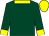 Dark green, yellow collar, yellow cuffs & cap, dark green spot on cap (Mr R J Rexton)