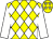 Yellow & white diamonds, white sleeves, white stars on cap (Bet Small Win Big Syndicate)