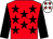 Red, black stars, black sleeves, white cap, red stars (McAlpine Syndicate)