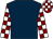 Dark blue, maroon and white check sleeves and cap (Stoneleigh Racing)