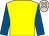 Yellow, royal blue sleeves, pink cap, light green spots (T J Nagle Jr)