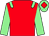 Red, light green epaulettes & sleeves, light green cap, red diamond (Nearly Never Syndicate)