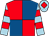 Royal blue & red quartered, light blue & red hooped sleeves, light blue cap, red diamond (Transatlantic Syndicate)