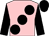Pink, large black spots, sleeves and cap (The Megsons)