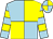 Light blue and yellow (quartered), hooped sleeves (Mr Rupert Anton)