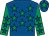 Royal blue, emerald green stars, emerald green sleeves, royal blue stars, royal blue cap, emerald green star (Kilbriens Syndicate)