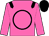 Hot pink, black circle, black epaulettes, black cap (Gary Barber)