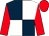 Dark blue and white (quartered), red sleeves and cap (Geegeez Co Uk 1)
