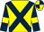 Yellow, Dark Blue cross sashes, sleeves, Yellow armlets, quartered cap (L Dorthe)