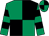 Emerald green and black (quartered), hooped sleeves (Crystal Racing Syndicate)