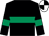 Black, emerald green hoop, emerald green armlet, black & white quartered cap (Richard Foley)