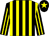 Black & yellow stripes, yellow star on cap (L Devereux)
