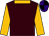 Brown, old gold sleeves & collar, black & purple quartered cap (Michael Ronayne)