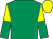 Emerald green, yellow and emerald green halved sleeves, yellow cap (Compas Racing)