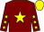 Maroon, yellow star, maroon sleeves, yellow stars, yellow cap (Mr Jason Tucker)