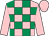 Pink and emerald green check, pink sleeves and cap (Mantonbury Stud)