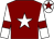 Maroon, white star, white sleeves, maroon armlets and star on white cap (Mr John Mangan)