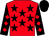 Red, black stars, black sleeves, red diamonds, black cap (Mr B Herron)