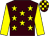 Brown, yellow stars and sleeves, check cap (Mrs Barbara Butterworth)