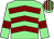 Light green, maroon chevrons and armlets, striped cap (Mr David Scott (kent))