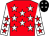 Red, white stars, white sleeves, red stars, black cap, white stars (The Steel Yard London)