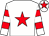 White, red star, hooped sleeves and star on cap (Lech Racing Ltd)