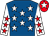 Royal blue, white stars, white sleeves, red stars, red cap, white star (Mr Edwin Cumberland)