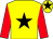 Yellow, black star, red sleeves, yellow cap, black star (Pourtales Partnership)