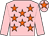 Pink, orange stars, pink sleeves, orange star on cap (Race In Pink Syndicate)