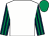 White, dark blue & emerald green striped sleeves, emerald green cap (Neville Reid & David Laverty)