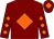 Maroon, orange diamond, diamonds on sleeves, maroon cap, orange diamond (The Spero And Batting Partnership)