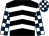 Black, white chevrons, dark blue and white check sleeves and cap (Not The Turf Club)