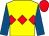 Yellow, red triple diamond, royal blue sleeves, red cap (The Silent Steps Partnership)