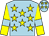 Light blue, yellow stars, yellow sleeves, light blue armlets (Alan & Sue Cronshaw & Peter Birbeck)