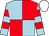 Light blue and red (quartered), hooped sleeves, white cap (Midtech)