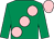 Emerald green, large pink spots, pink cap (Mr Turrloo F Parrett)