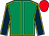 EMERALD GREEN, YELLOW seams, DARK BLUE sleeves, YELLOW seams, RED cap (The Craig Farm Syndicate)